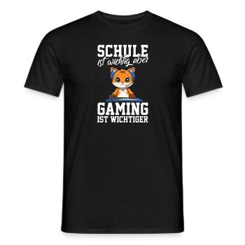 Gaming Fuchs - Computerspiele Videospiele Schule - Männer T-Shirt - Schwarz - Vorne - AI Model Male 178 light (178cm)