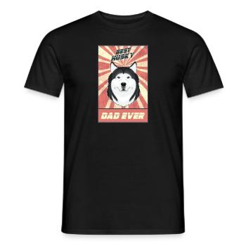 Best Siberian Husky Dad Ever I Husky Lover - Men's T-Shirt - black - Front - AI Model Male 178 light (178cm)