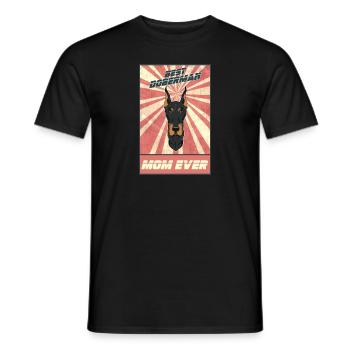 Best Doberman Mom Ever I Doberman Lover - Men's T-Shirt - black - Front - AI Model Male 178 light (178cm)