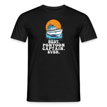Best Pontoon Captain Ever Motorboating Quote Boat - Männer T-Shirt - Schwarz - Vorne - AI Model Male 178 light (178cm)