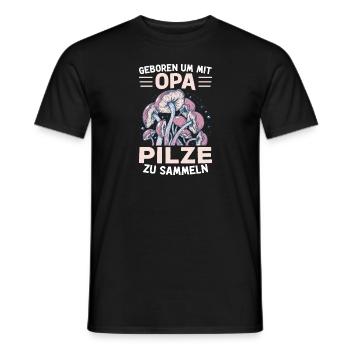 Opa Pilze Wald Steinpilz - Männer T-Shirt - Schwarz - Vorne - AI Model Male 178 light (178cm)