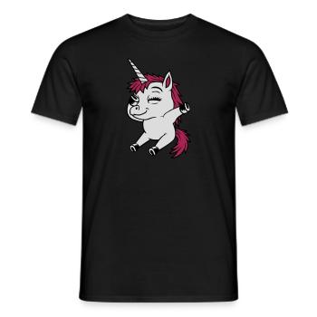 Dabbing Dancing Unicorn Party - Men's T-Shirt - black - Front - AI Model Male 178 light (178cm)