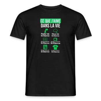 Saint Etienne maillot drôle original football - T-shirt homme - noir - Devant - AI Model Male 178 light (178cm)