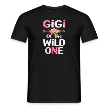 Gigi Of The Wild One Mother s Day Mom Grandma - Men's T-Shirt - black - Front - AI Model Male 178 light (178cm)