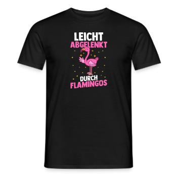 Leicht Abgelenkt Durch Flamingos - Männer T-Shirt - Schwarz - Vorne - AI Model Male 178 light (178cm)