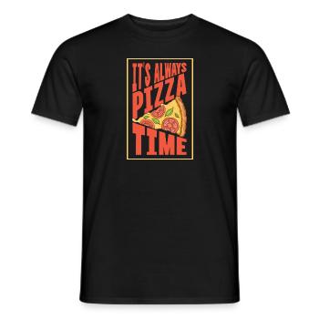 It's always Pizza time - Männer T-Shirt - Schwarz - Vorne - AI Model Male 178 light (178cm)