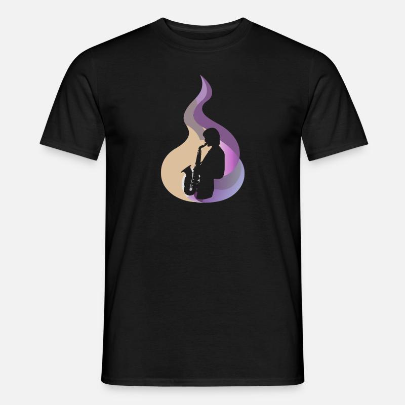 Saxophon Blasmusik - Männer T-Shirt - Schwarz