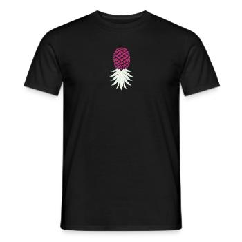 Funny Upside Down Pineapple Swinger Merchandise - Men's T-Shirt - black - Front - AI Model Male 178 light (178cm)