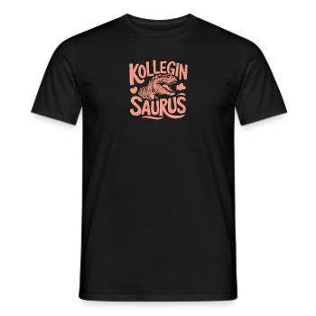 Kolleginsaurus Büro Heldin Tasse Freundin Job - Männer T-Shirt - Schwarz - Vorne - AI Model Male 178 light (178cm)