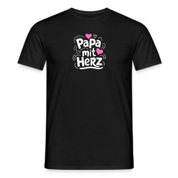 Papa mit Herz Du wirst Papa Bester Papa Vatertag - Männer T-Shirt - Schwarz - Vorne - AI Model Male 178 light (178cm)