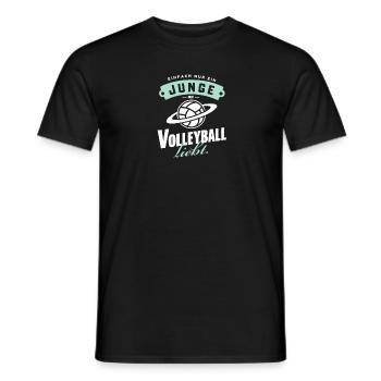 Junge, der Volleyball, lustig, Planet liebt - Männer T-Shirt - Schwarz - Vorne - AI Model Male 178 light (178cm)