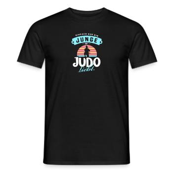 Junge, der Judo liebt - Männer T-Shirt - Schwarz - Vorne - AI Model Male 178 light (178cm)