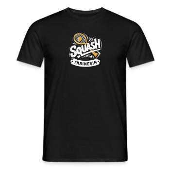 Squash-Trainerin Shirt Ausrüstung Coach Spiel - Männer T-Shirt - Schwarz - Vorne - AI Model Male 178 light (178cm)
