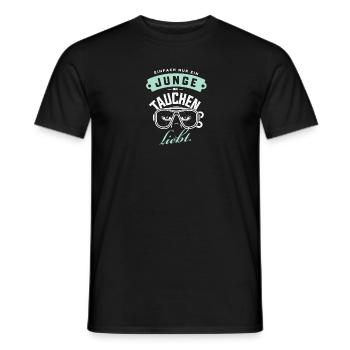 Tauch-Junge Maske Liebhaber Meer Abenteuer - Männer T-Shirt - Schwarz - Vorne - AI Model Male 178 light (178cm)