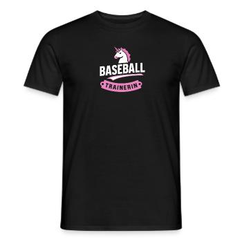 Baseball-Einhorn-Trainerin T-Shirt Fanartikel - Männer T-Shirt - Schwarz - Vorne - AI Model Male 178 light (178cm)