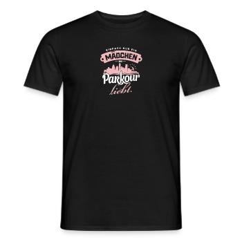 Mädchen Parkour Liebe Urban Freerunning Geschenk - Männer T-Shirt - Schwarz - Vorne - AI Model Male 178 light (178cm)