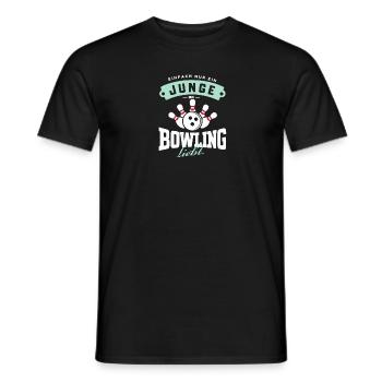 Junge liebt Bowling Kegel Fan Geschenkidee - Männer T-Shirt - Schwarz - Vorne - AI Model Male 178 light (178cm)