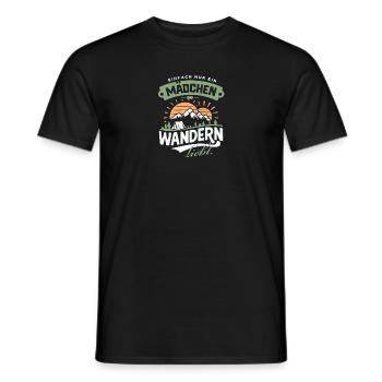 Mädchen Wandern Liebe Natur Abenteuer Trekking - Männer T-Shirt - Schwarz - Vorne - AI Model Male 178 light (178cm)