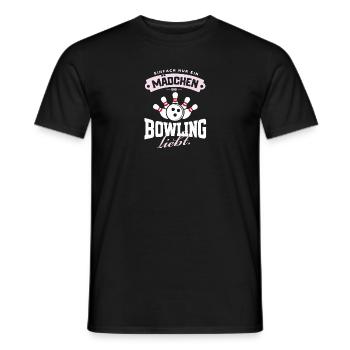Mädchen liebt Bowling Kegeln Sport Fan Geschenk - Männer T-Shirt - Schwarz - Vorne - AI Model Male 178 light (178cm)