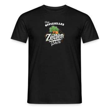 Zelten-Shirt Camper Outdoor Abenteuer Geschenk - Männer T-Shirt - Schwarz - Vorne - AI Model Male 178 light (178cm)