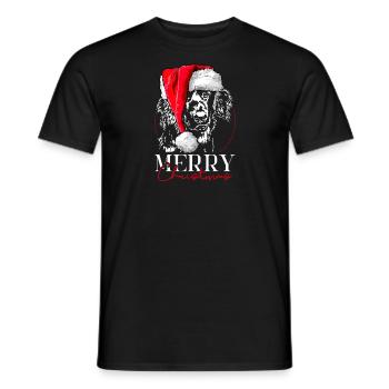 Santa HOVAWART Merry Christmas Hunde Hund Wilsigns - Männer T-Shirt - Schwarz - Vorne - AI Model Male 178 light (178cm)