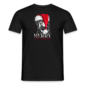 Père Noël joyeux Chiens de Noël Wilsigns - T-shirt homme - noir - Devant - AI Model Male 178 light (178cm)