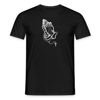praying hands know - Men's T-Shirt - black - Front - AI Model Male 178 light (178cm)