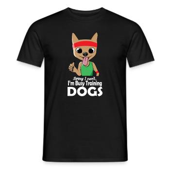 Zitat der Dog Obedience School, fleißiges Training - Männer T-Shirt - Schwarz - Vorne - AI Model Male 178 light (178cm)