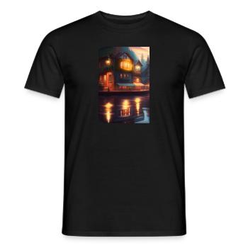 Mystisches Dorf - Männer T-Shirt - Schwarz - Vorne - AI Model Male 178 light (178cm)