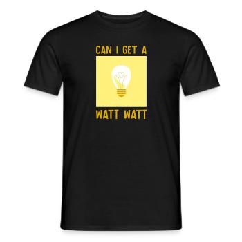 Puis-je obtenir un cadeau d’électricien Watt - T-shirt homme - noir - Devant - AI Model Male 178 light (178cm)