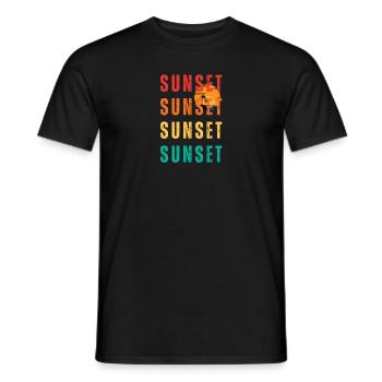 Coucher de soleil - T-shirt homme - noir - Devant - AI Model Male 178 light (178cm)