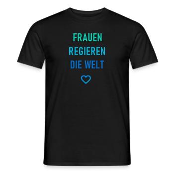 Frauen regieren die Welt - Männer T-Shirt - Schwarz - Vorne - AI Model Male 178 light (178cm)