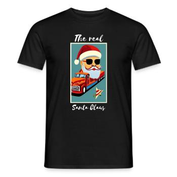 The Real Santa Claus - Männer T-Shirt - Schwarz - Vorne - AI Model Male 178 light (178cm)