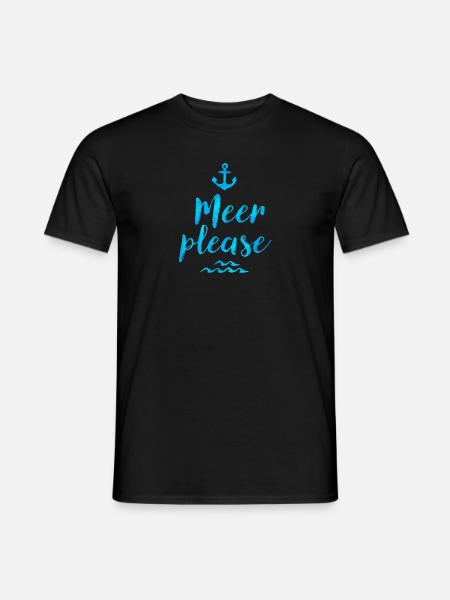 MEER PLEASE WASSERFARBEN IM VINTAGE LOOK - Männer T-Shirt - Schwarz