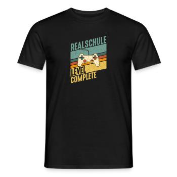 Realschule Level Komplett Gamer Konsole Abschluss - Männer T-Shirt - Schwarz - Vorne - AI Model Male 178 light (178cm)