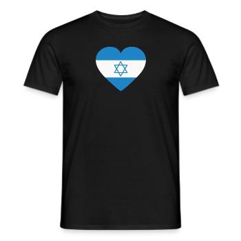 Drapeau coeur d’Israël - T-shirt homme - noir - Devant - AI Model Male 178 light (178cm)