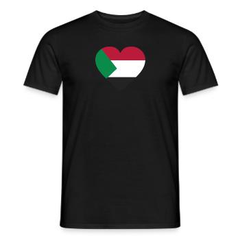 Drapeau du cœur de la Palestine - T-shirt homme - noir - Devant - AI Model Male 178 light (178cm)