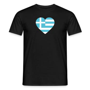 Griechenland Herz Flagge - Männer T-Shirt - Schwarz - Vorne - AI Model Male 178 light (178cm)