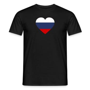 Drapeau du coeur de la Russie - T-shirt homme - noir - Devant - AI Model Male 178 light (178cm)