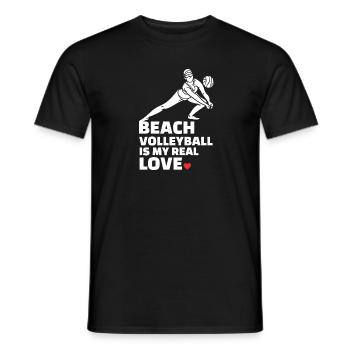 J’adore le beach-volley Plage élégante - T-shirt homme - noir - Devant - AI Model Male 178 light (178cm)
