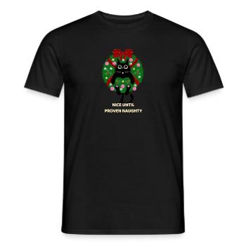 Nice until proven naughty - Men's T-Shirt - black - Front - AI Model Male 178 light (178cm)
