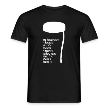 In Heaven there is no beer - Men's T-Shirt - black - Front - AI Model Male 178 light (178cm)