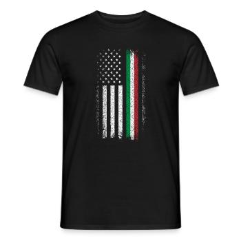 Flag Fusion: US Stars & Italian Stripes - Men's T-Shirt - black - Front - AI Model Male 178 light (178cm)