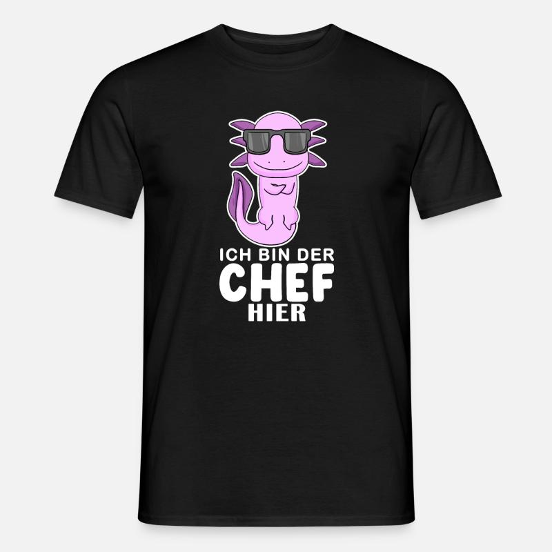 Cool Axolotl Chef - Männer T-Shirt - Schwarz