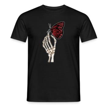 Skeleton Hand Butterfly - Men's T-Shirt - black - Front - AI Model Male 178 light (178cm)