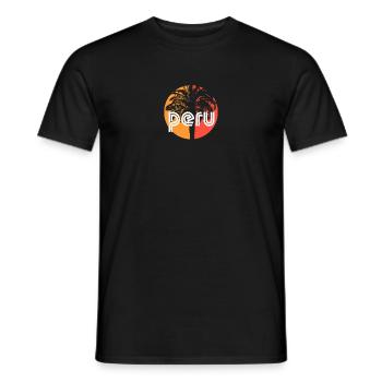 Pérou Vacances Artistique Souvenir Palmier - T-shirt homme - noir - Devant - AI Model Male 178 light (178cm)
