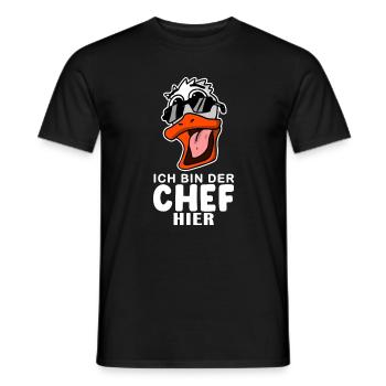 Chef Spruch Anführer Ente Motiv - Männer T-Shirt - Schwarz - Vorne - AI Model Male 178 light (178cm)