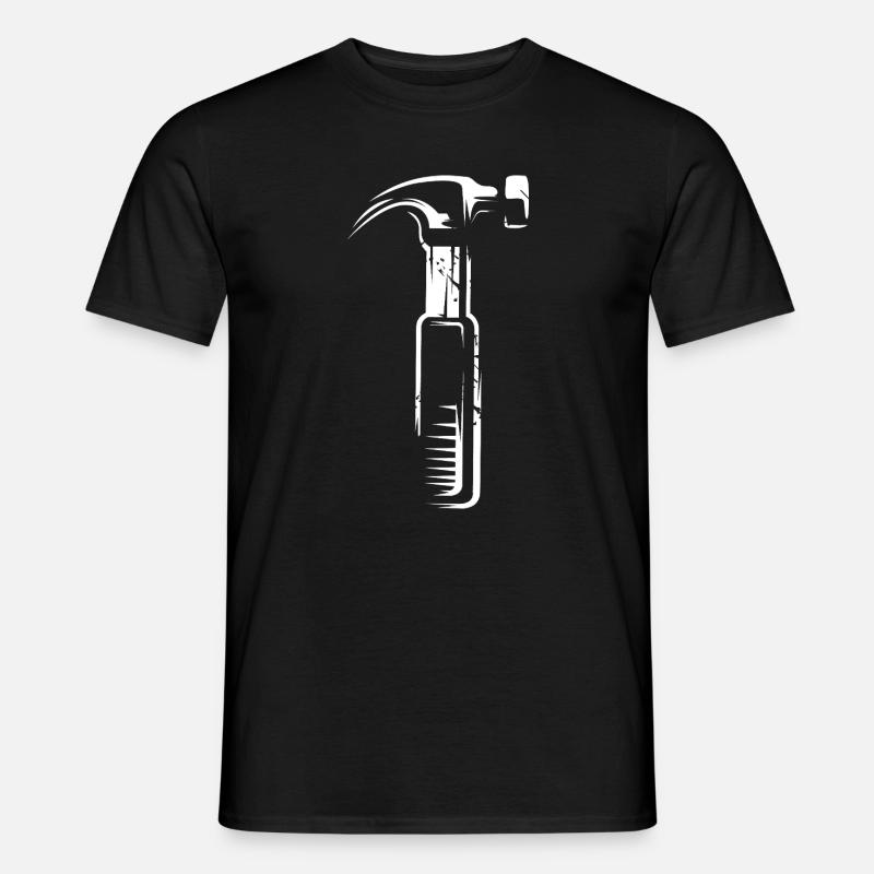 Hammer mit Scratch Effekt - Werkzeuge Handwerker - Männer T-Shirt - Schwarz