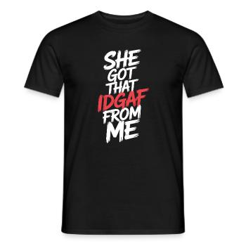 Elle a obtenu cet IDGAF de MOI - T-shirt homme - noir - Devant - AI Model Male 178 light (178cm)