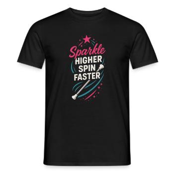 Baton Twirler Majorette Captain Squad Club - Men's T-Shirt - black - Front - AI Model Male 178 light (178cm)